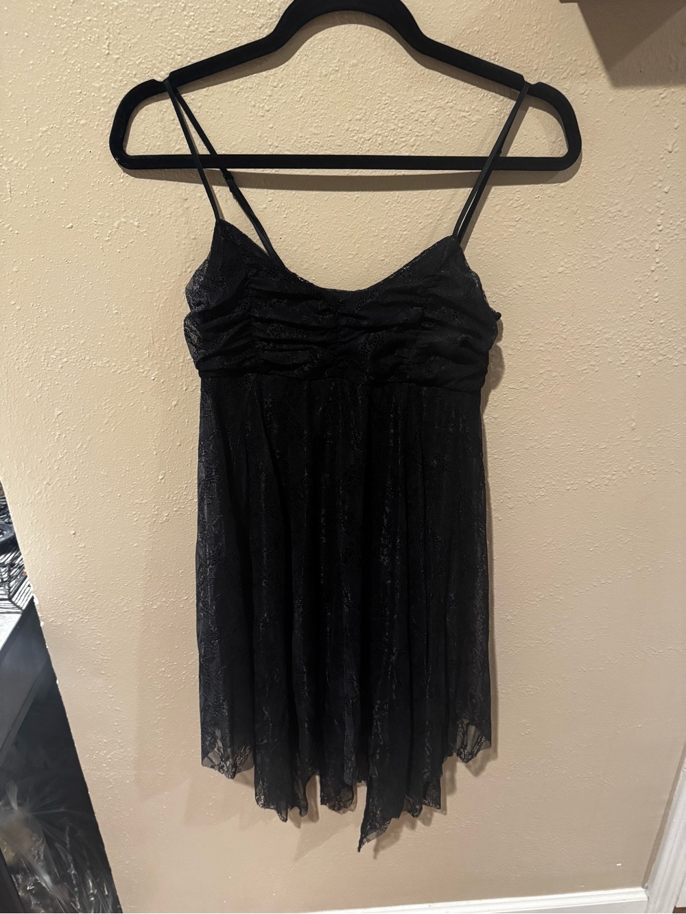 Urban Outfitters Black Lace Mini Dress with Spaghetti Straps